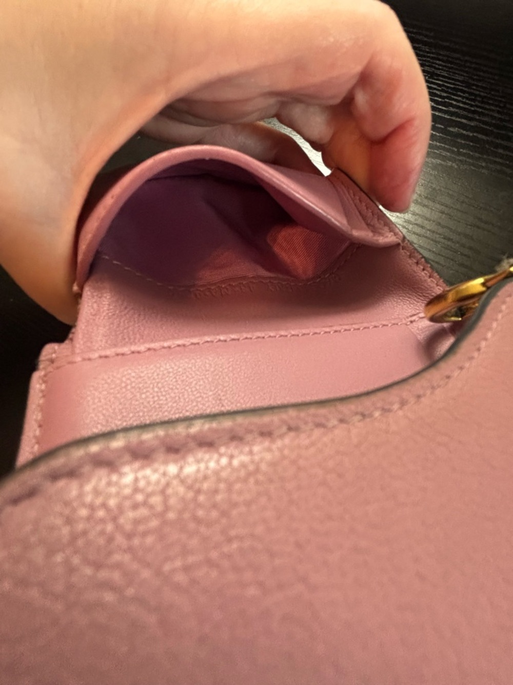 Authentic Christian Dior Saddle Lotus Wallet – Pink Grained Goatskin - Picture 8 of 12